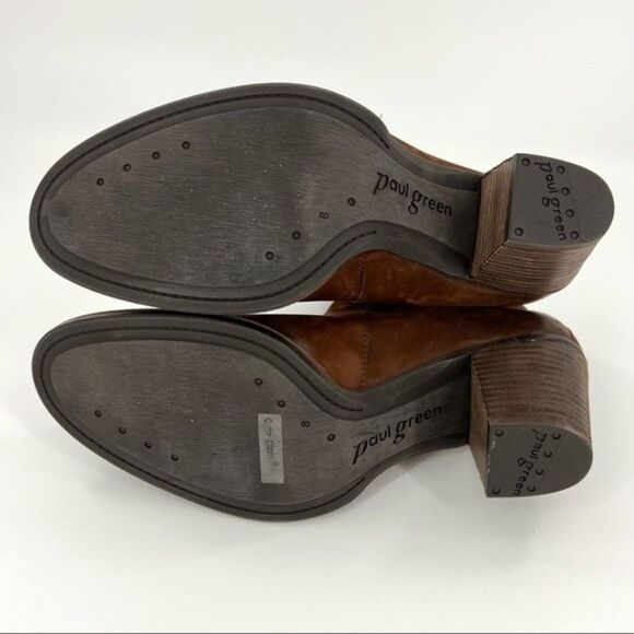 Paul Green Jules Block Heel Leather Chelsea Boots Brown Size 8 UK 10.5 US - Picture 16 of 16